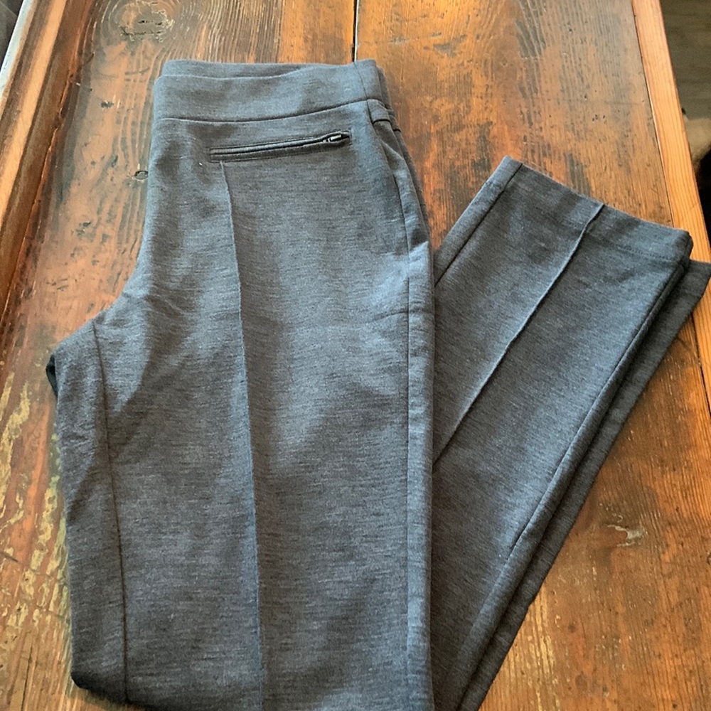 Rafaella Womens Skinny Leg Stretch Waist Dress Pant Gray Zipper Detail Size 8